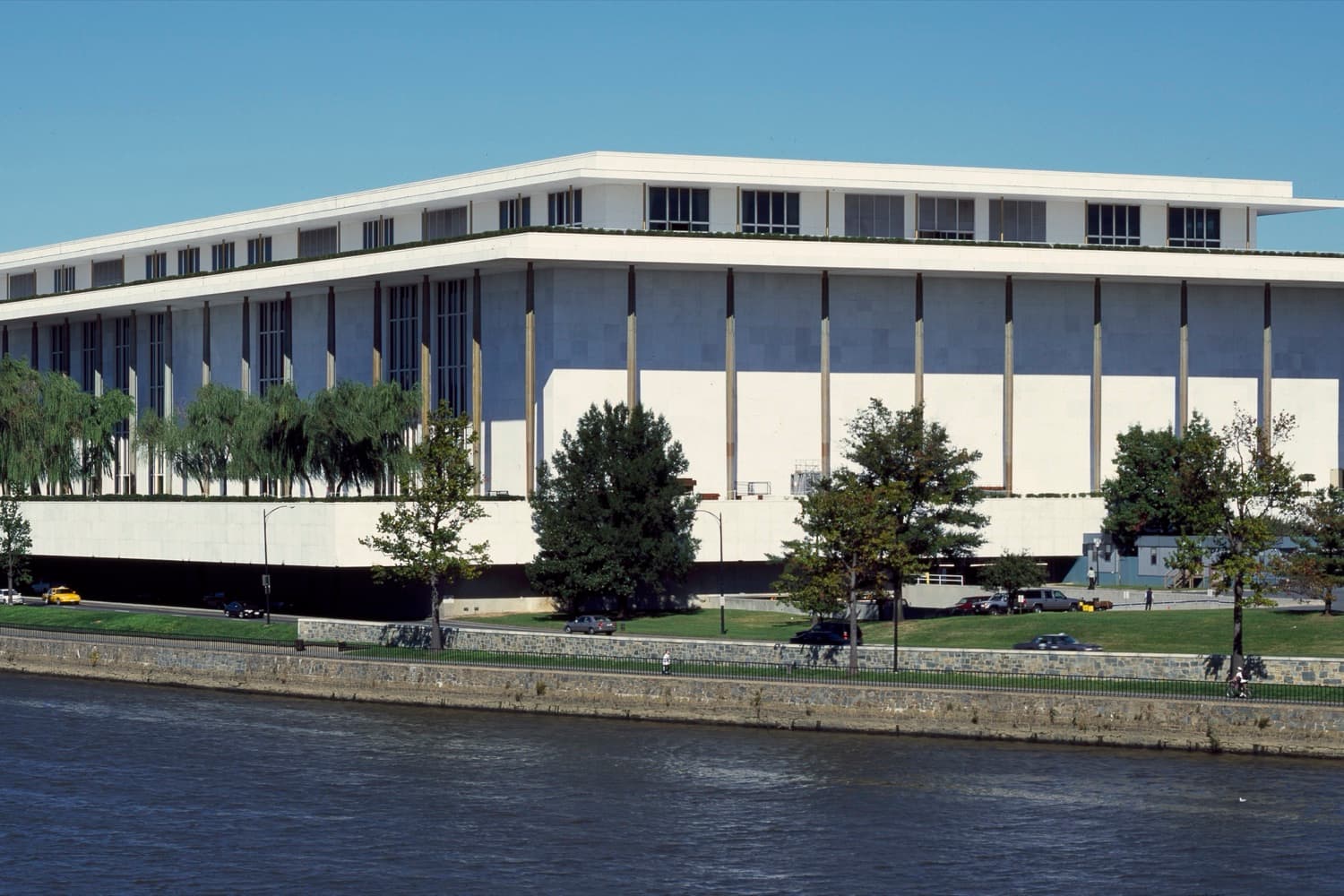 The John F. Kennedy Center for the Performing Arts on the Potomac River in Washington, D.C.